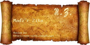 Maár Zita névjegykártya